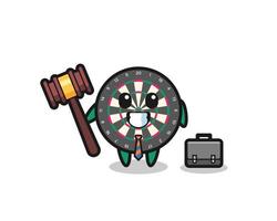 illustration de la mascotte du jeu de fléchettes en tant qu'avocat vecteur