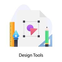 une icône d'outils de conception au design plat vecteur