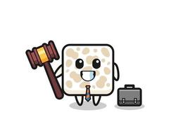 illustration de la mascotte du tempeh en tant qu'avocat vecteur