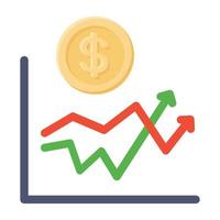 fusionner les flèches vers le haut avec le dollar, l'icône du graphique de croissance financière vecteur