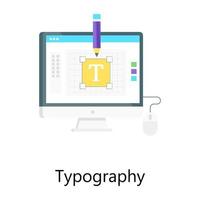 icône de concept de style moderne de typographie, conception de gradient plat vecteur