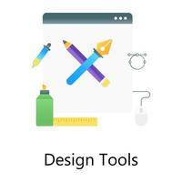icône de dégradé plat d'outils de conception en vecteur éditable