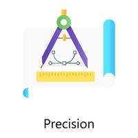 mesure de l'architecture, icône de concept de gradient plat de précision vecteur