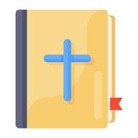 un livre saint, conception d'icône plate bible vecteur