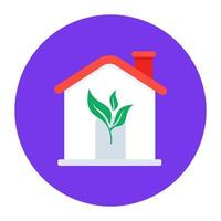 icône d'une maison avec des feuilles représentant ecohome vecteur