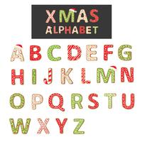 Alphabet de biscuits de Noël de vecteur isolé sur blanc