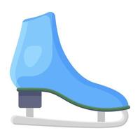chaussure de patinage dans un style plat moderne, vecteur de sports de patinage