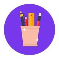 vecteur de porte-crayon, icône de trousse à crayons dans un style modifiable