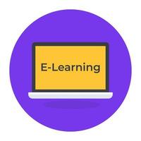 concept d'apprentissage en ligne, icône plate arrondie dans un style modifiable vecteur