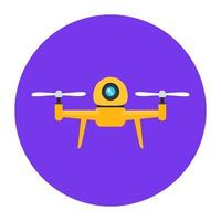 un style vectoriel modifiable de caméra drone, conception d'icône plate