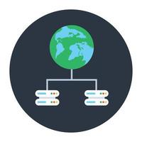 icône plate arrondie du réseau informatique vecteur