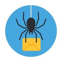 icône modifiable à la mode de l'e-mail de phishing, vecteur plat arrondi