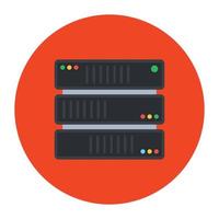 concept de stockage de données, icône arrondie plate modifiable vecteur