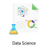 rapport scientifique avec flacon chimique, icône de concept de gradient de science des données vecteur