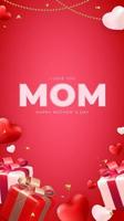 je t'aime maman. fond de vacances de bonne fête des mères. illustration vectorielle vecteur