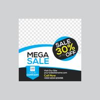 Mega Sale Cyan Couleur Vector Design