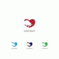 création de logo taureau en coeur. graphique haussier d'amour. icône du logo des animaux. vecteur