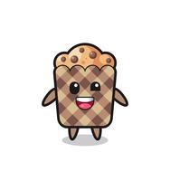 illustration d'un personnage de muffin avec des poses maladroites vecteur