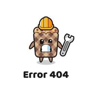 erreur 404 avec la mignonne mascotte muffin vecteur