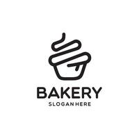 cupcake boulangerie logo design illustration vectorielle vecteur