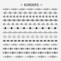 ensemble de bordures de lignes dessinées à la main. illustration vectorielle. vecteur