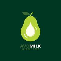 logo avocat forme simple avec goutte de lait en forme vecteur