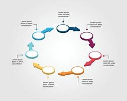 modèle d'étape de flèche pour infographie pour présentation pour 7 éléments vecteur