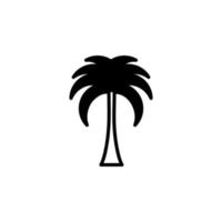 palmier, noix de coco, arbre, île, modèle de logo d'illustration vectorielle d'icône de ligne solide de plage. adapté à de nombreuses fins. vecteur
