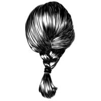 illustration de tresse de cheveux courts. vecteur