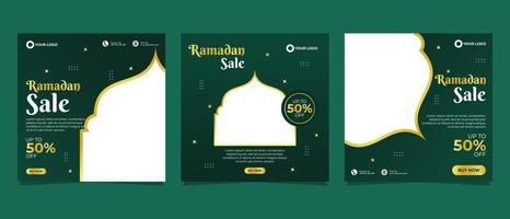 modèle de promotion de bannière de publication de médias sociaux de vente de ramadan vecteur