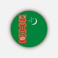 pays turkménistan. drapeau turkmène. illustration vectorielle. vecteur
