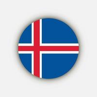 pays islande. drapeau islandais. illustration vectorielle. vecteur