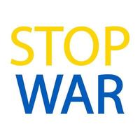 drapeau de l'ukraine avec le mot stop war. vecteur