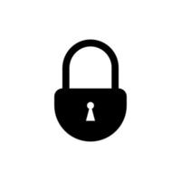 vecteur d'icône de cadenas. symbole de sécurité, verrouillé, document de confidentialité. icône plate simple