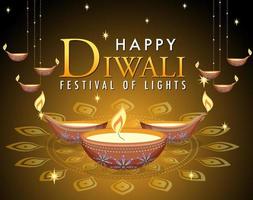 diwali fête indienne des lumières vecteur