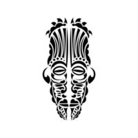 masque dans des ornements de style samoan. tatouage aux motifs polynésiens. isolé. illustration vectorielle. vecteur