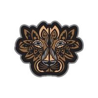 impression de lion. visage de lion dans le style maori. bon pour les vêtements, les textiles et les imprimés. style exclusif. vecteur