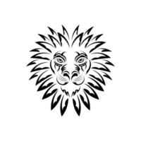 visage de lion de style polynésien. illustration vectorielle. vecteur