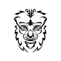 beau visage du vecteur lion isolé sur blanc. roi de la forêt. signe du zodiaque lion. symbole de force et de courage.