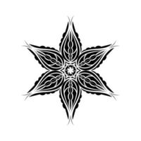 fleur de lotus calligraphique noire. symbole du yoga. illustration vectorielle plane simple. vecteur