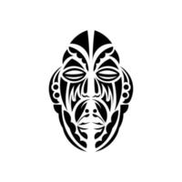 le visage du chef dans le style des ornements hawaïens. dessins de tatouage samoan. isolé. illustration vectorielle. vecteur