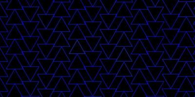 modèle vectoriel bleu foncé avec des cristaux, des triangles.