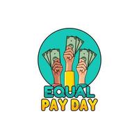 graphique vectoriel de la journée de l'égalité de rémunération bon pour la célébration de la journée de l'égalité de rémunération. conception plate. conception de flyer. illustration plate.