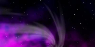 fond de vecteur violet foncé, rose avec des étoiles colorées.