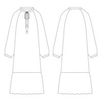 modèle robe folklorique illustration vectorielle design plat contour vêtements vecteur