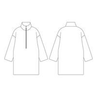 modèle laine demi zip robe illustration vectorielle design plat contour vêtements vecteur