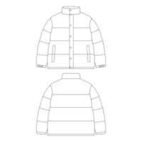 modèle vers le bas veste vector illustration design plat contour vêtements