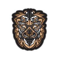 le visage d'un lion à partir de motifs bohèmes. bon pour le logo ou l'impression. isolé. illustration vectorielle. vecteur