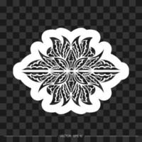 imprimer l'ornement de lotus ethnique. lotus indien à motifs. style samoan. isolé. illustration vectorielle. vecteur
