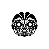 visage tiki, masque ou totem. motifs de style samoan. bon pour les tatouages, les t-shirts et les imprimés. isolé. vecteur